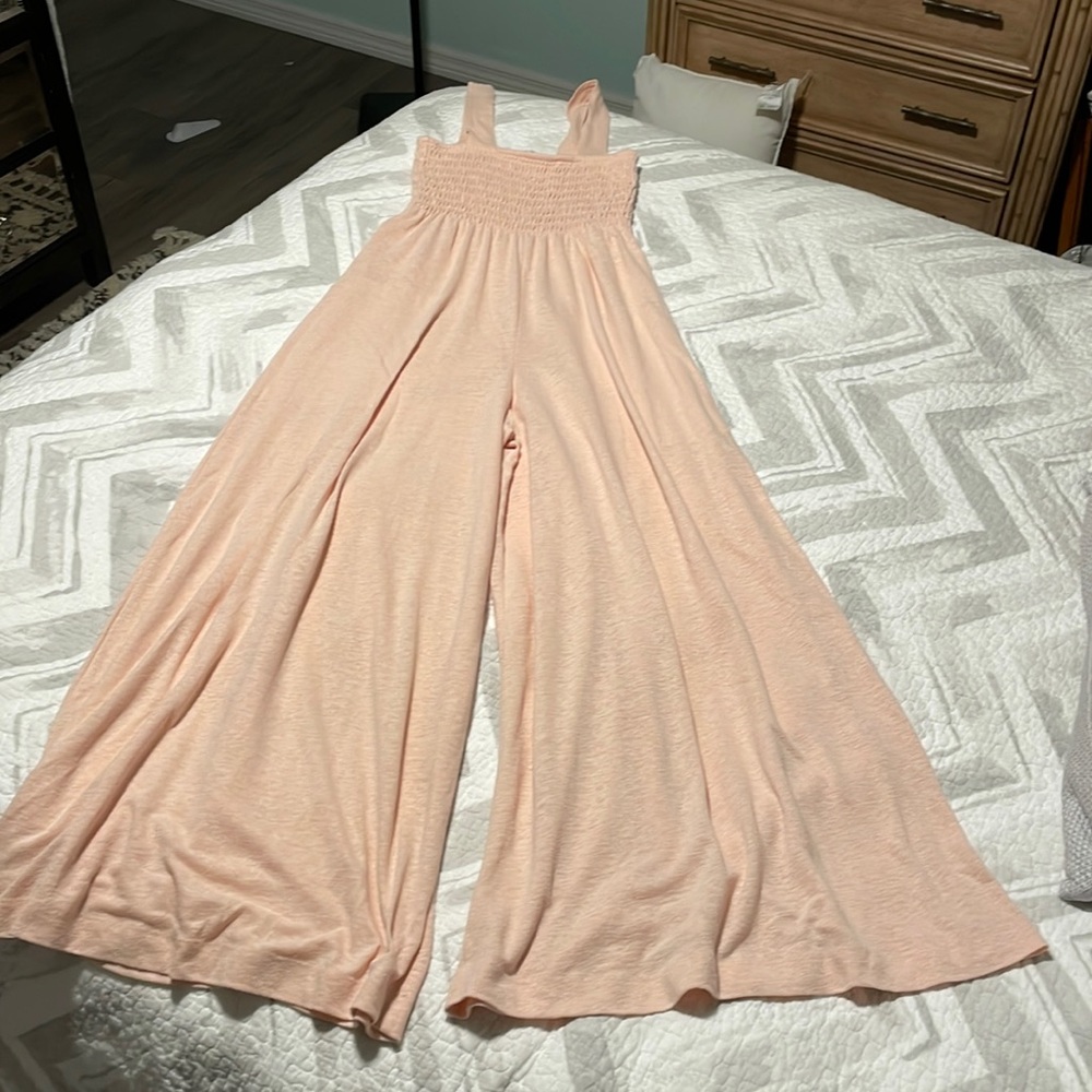 Free People Beach Homecoming Jumpsuit - Blush Pink - Small